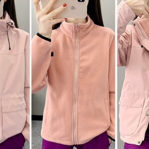Women's windbreaker fleece jacket