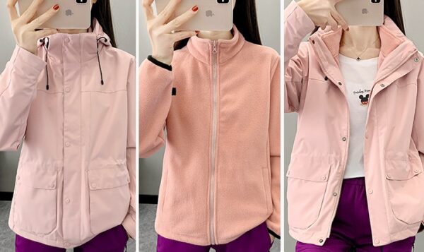 Women's windbreaker fleece jacket